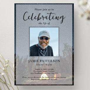 Camping Camper Celebration of Life, Funeral Photo Invitation