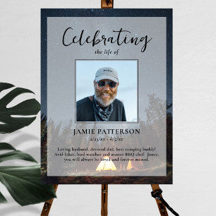 Camping Camper Celebration of Life, Funeral Photo Poster