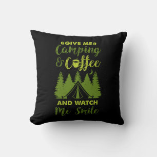 Camping Camper Coffee Gift Cushion