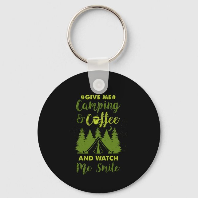 Camping Camper Coffee Gift Key Ring (Front)