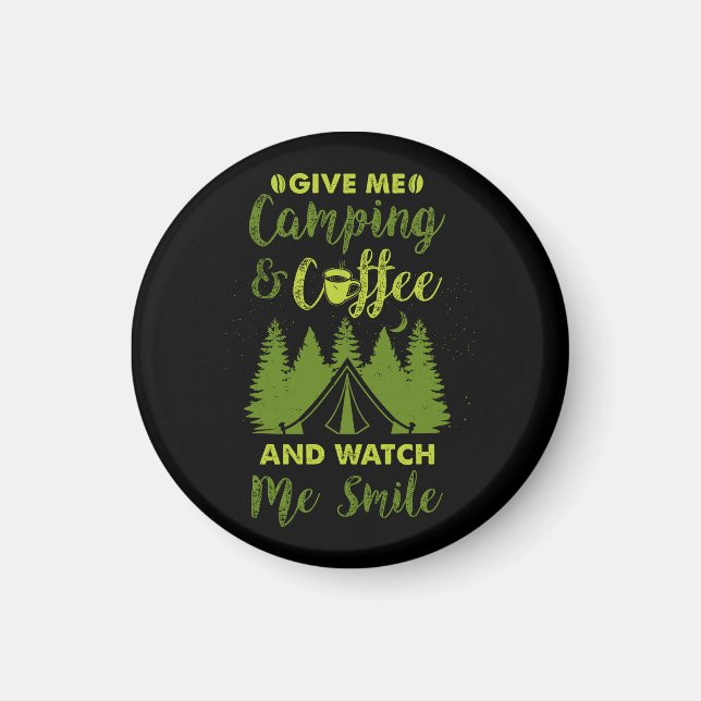Camping Camper Coffee Gift Magnet (Front)