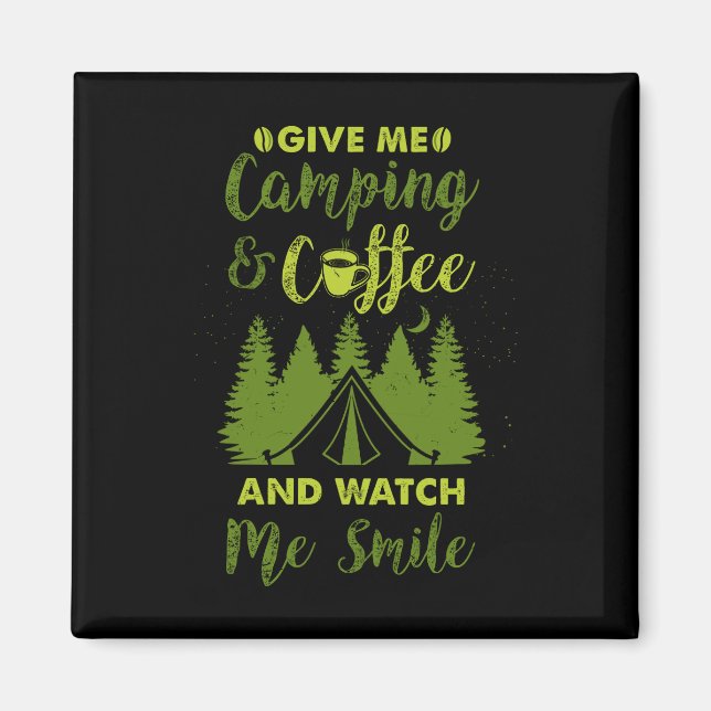 Camping Camper Coffee Gift Magnet (Front)