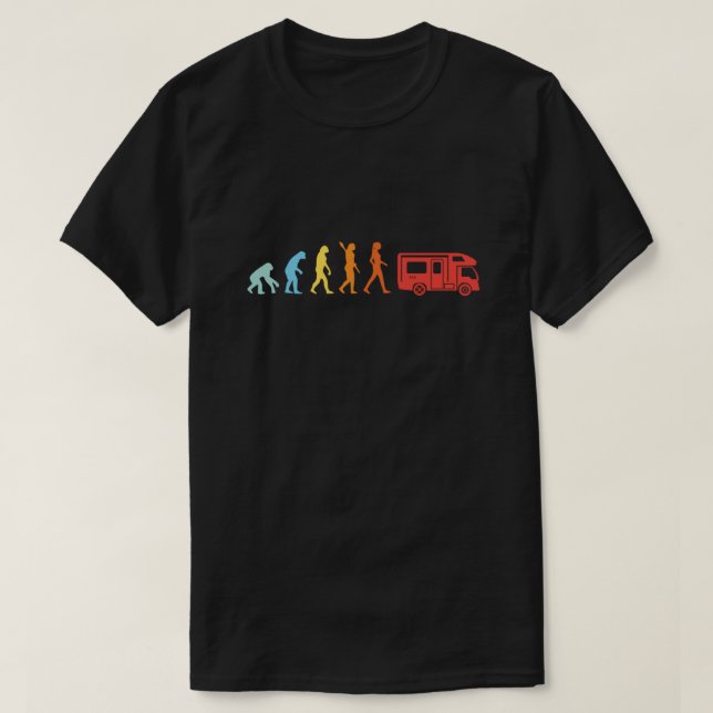 Camping Camper Evolution Motorhome Campervan Retro T-Shirt (Design Front)