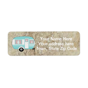 Camping Camper Personalised Return Address Label