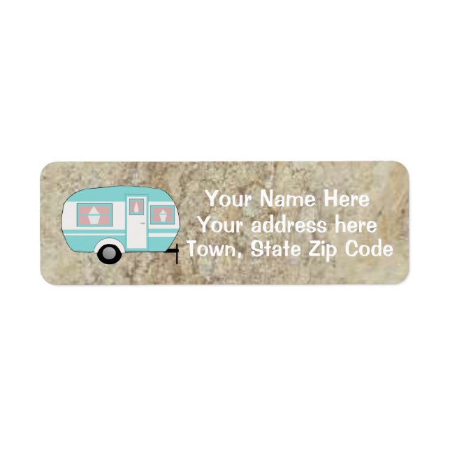 Camping Camper Personalised Return Address Label (Front)