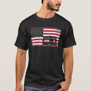 Camping Camper Rv American Flag 4th Of July Patrio T-Shirt
