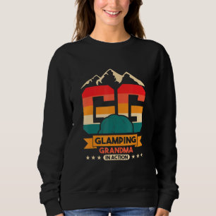 Camping Camper Tent Glamping Grandma In Action Sweatshirt