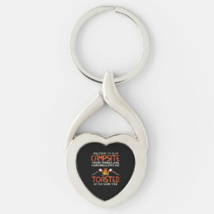 Camping Campfire and Marshmallows Key Ring