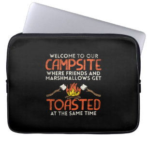 Camping Campfire and Marshmallows Laptop Sleeve