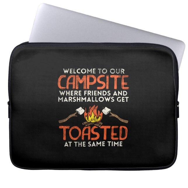 Camping Campfire and Marshmallows Laptop Sleeve (Front)