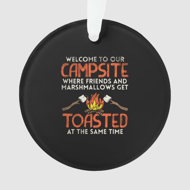 Camping Campfire and Marshmallows Ornament (Front)