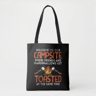 Camping Campfire and Marshmallows Tote Bag