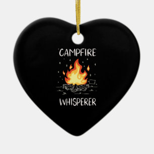 Camping Campfire Ceramic Ornament