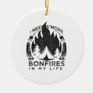 Camping Campfire Gift Ceramic Ornament