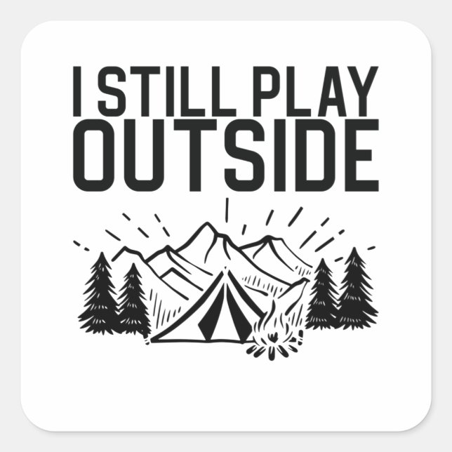 Camping Campfire Tent Square Sticker (Front)