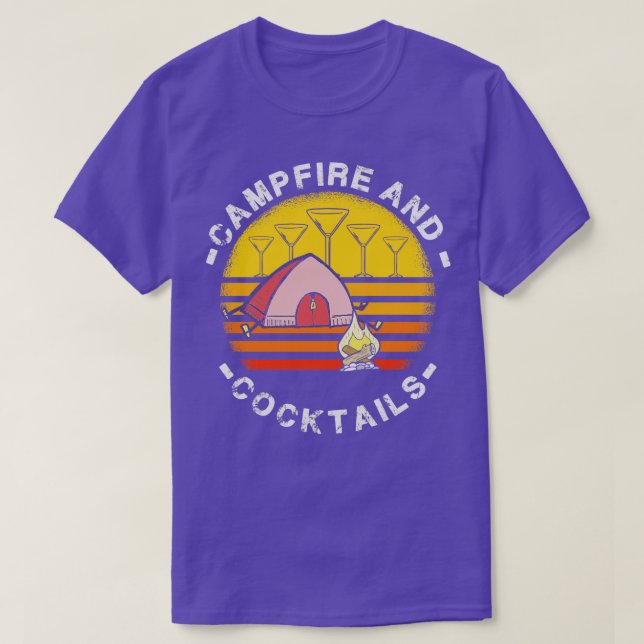 Camping Campfires and Cocktails T-Shirt (Design Front)