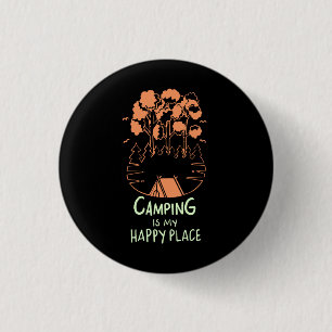 Camping - Camping Is My Happy Place 3 Cm Round Badge