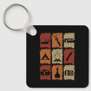 Camping - Camping Stuff Retro Key Ring