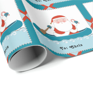 Camping Canoe Christmas Gift Wrapping Paper