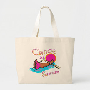 Camping Canoe Large Tote Bag