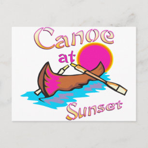 Camping Canoe Postcard