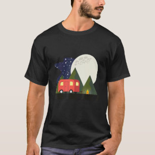 Camping Car At Night Fire T-Shirt