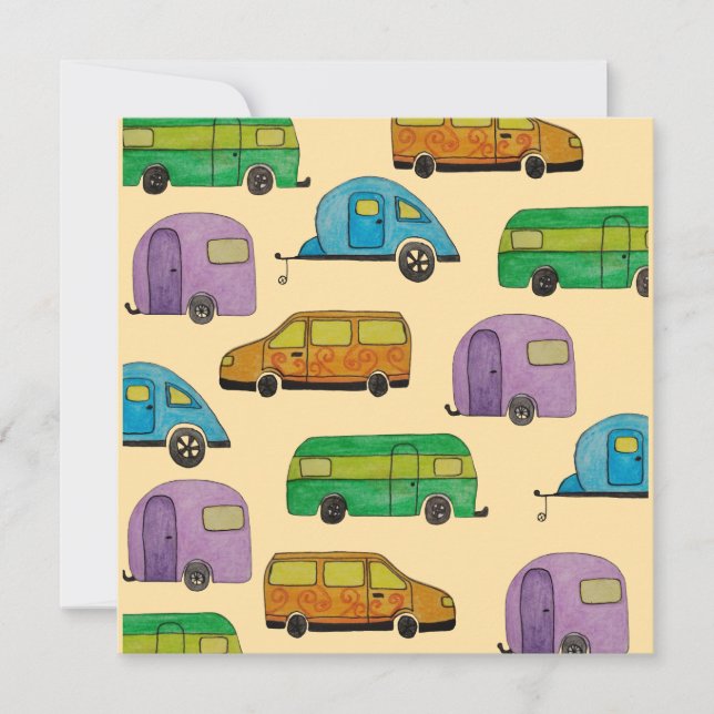 Camping caravans invitation (Front)