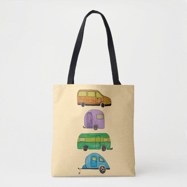 Camping caravans tote bag (Front)