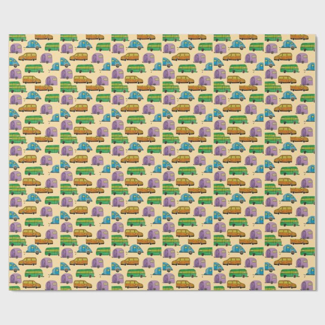 Camping caravans wrapping paper (Flat)