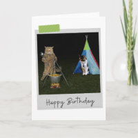 Camping Cats Funny Birthday Card