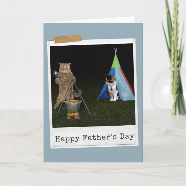 Camping Cats Happy Father's Day Card (Front)