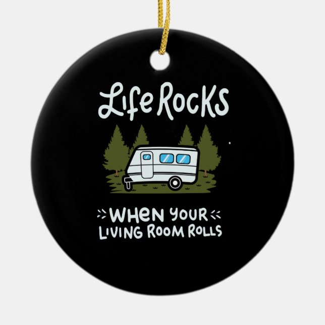 Camping Ceramic Ornament (Front)