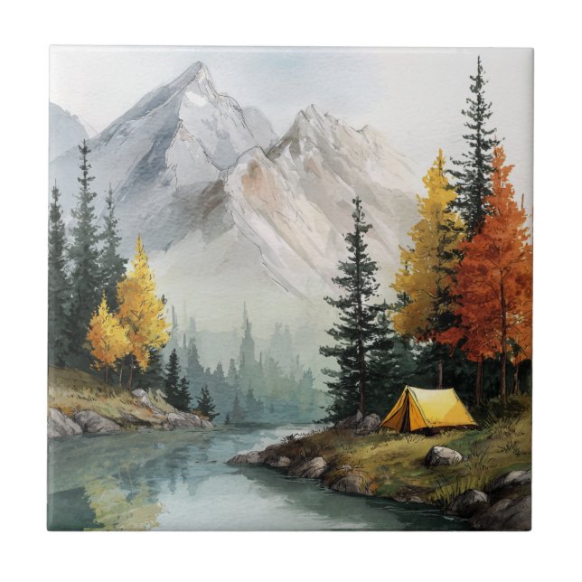 Camping Ceramic Tile (Front)