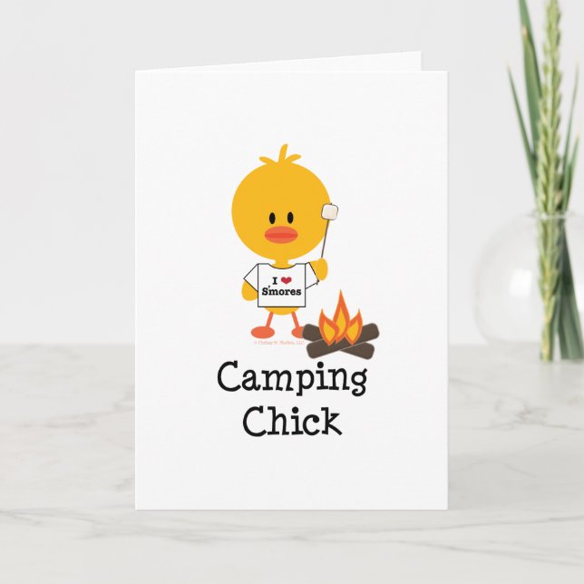 Camping Chick Greeting Card (Front)