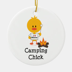 Camping Chick Ornament