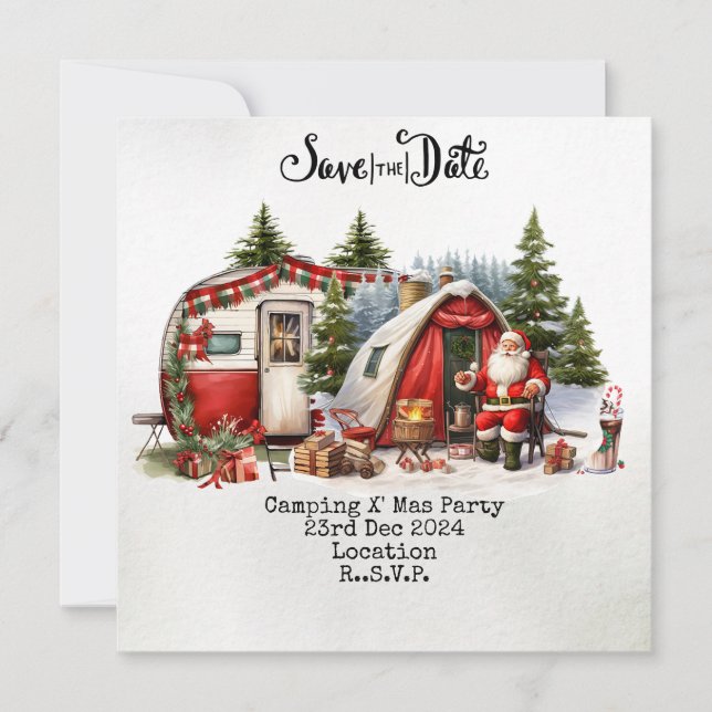 Camping Christmas Party  Holiday Card (Front)