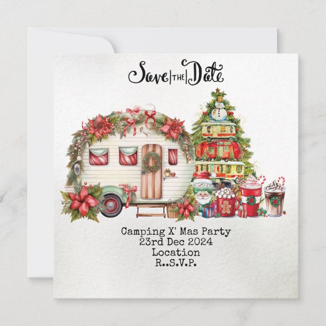 Camping Christmas Party  Holiday Card (Front)