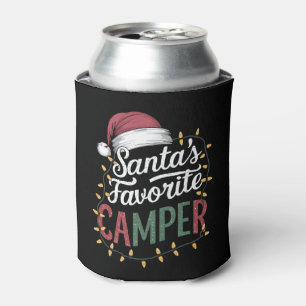 Camping Christmas Santa's Favourite Camper Gift Can Cooler