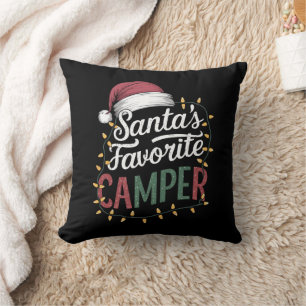 Camping Christmas Santa's Favourite Camper Gift Cushion