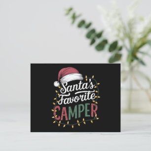 Camping Christmas Santa's Favourite Camper Gift Holiday Postcard