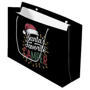 Camping Christmas Santa's Favourite Camper Gift Large Gift Bag