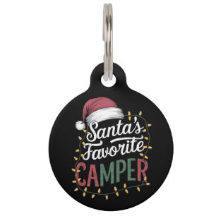 Camping Christmas Santa's Favourite Camper Gift Pet Tag