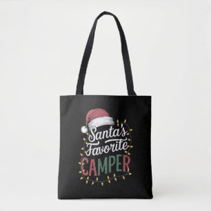 Camping Christmas Santa's Favourite Camper Gift Tote Bag