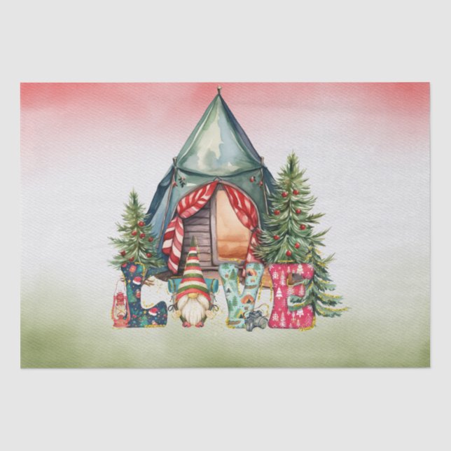 Camping Christmas Themed Camper  Tissue Paper (Front)