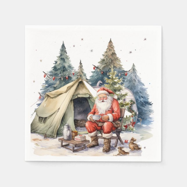 Camping Christmas themed for camper Napkin (Front)