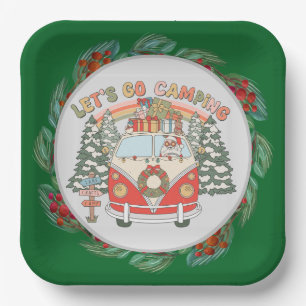 Camping Christmas Themed  Paper Plate
