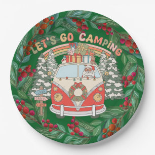Camping Christmas Themed Paper Plate