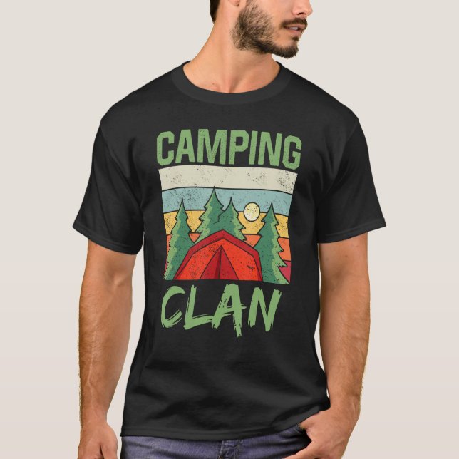 Camping Clan Campfire Campsite Camp Camper T-Shirt (Front)
