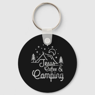 Camping Coffee Camper Camp Lover Christian Jesus  Key Ring