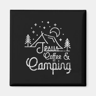 Camping Coffee Camper Camp Lover Christian Jesus  Magnet